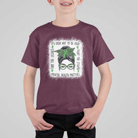 Mental Health Matters T Shirt For Kid Messy Bun Green Ribbon Support