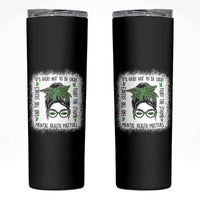Mental Health Matters Skinny Tumbler Messy Bun Green Ribbon Support