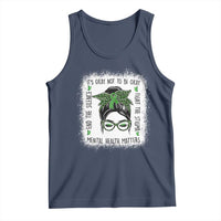 Mental Health Matters Tank Top Messy Bun Green Ribbon Support