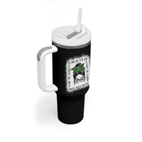 Mental Health Matters Tumbler With Handle Messy Bun Green Ribbon Support