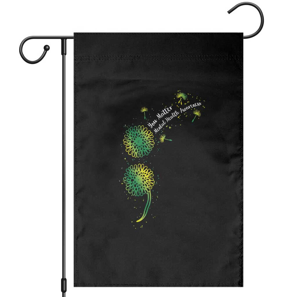 Mental Health Awarenes Garden Flag Semicolon Dandelion You Matter