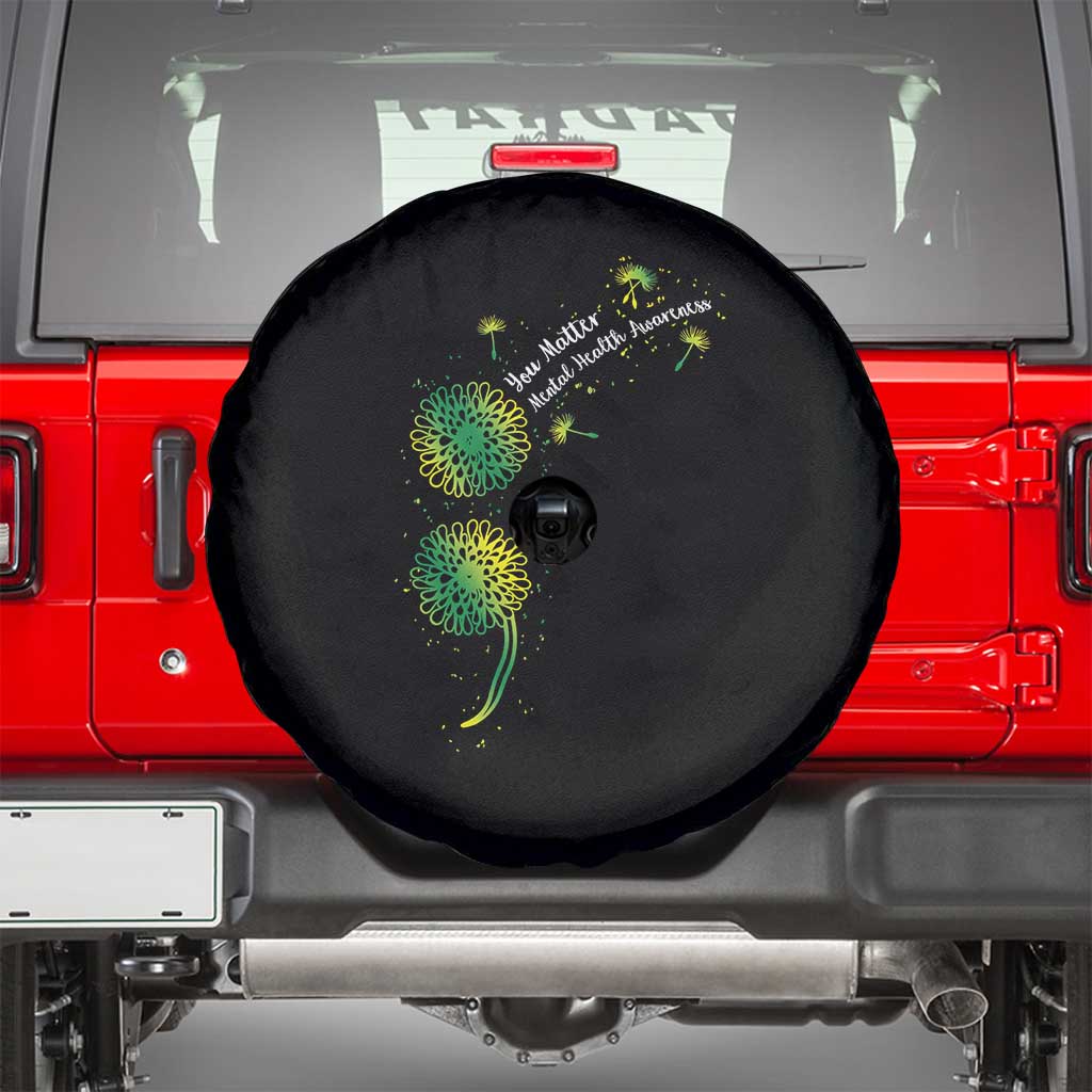 Mental Health Awarenes Spare Tire Cover Semicolon Dandelion You Matter