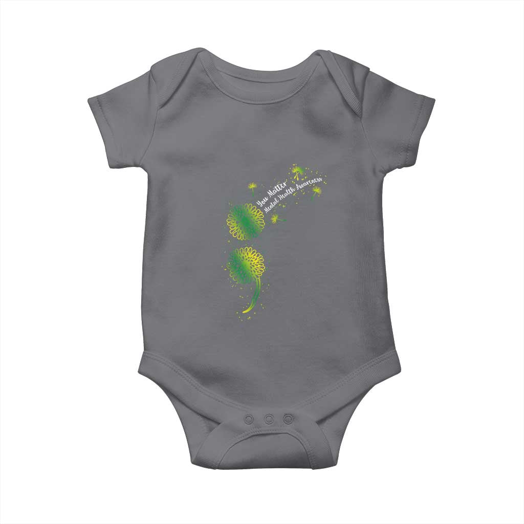 Mental Health Awarenes Baby Onesie Semicolon Dandelion You Matter