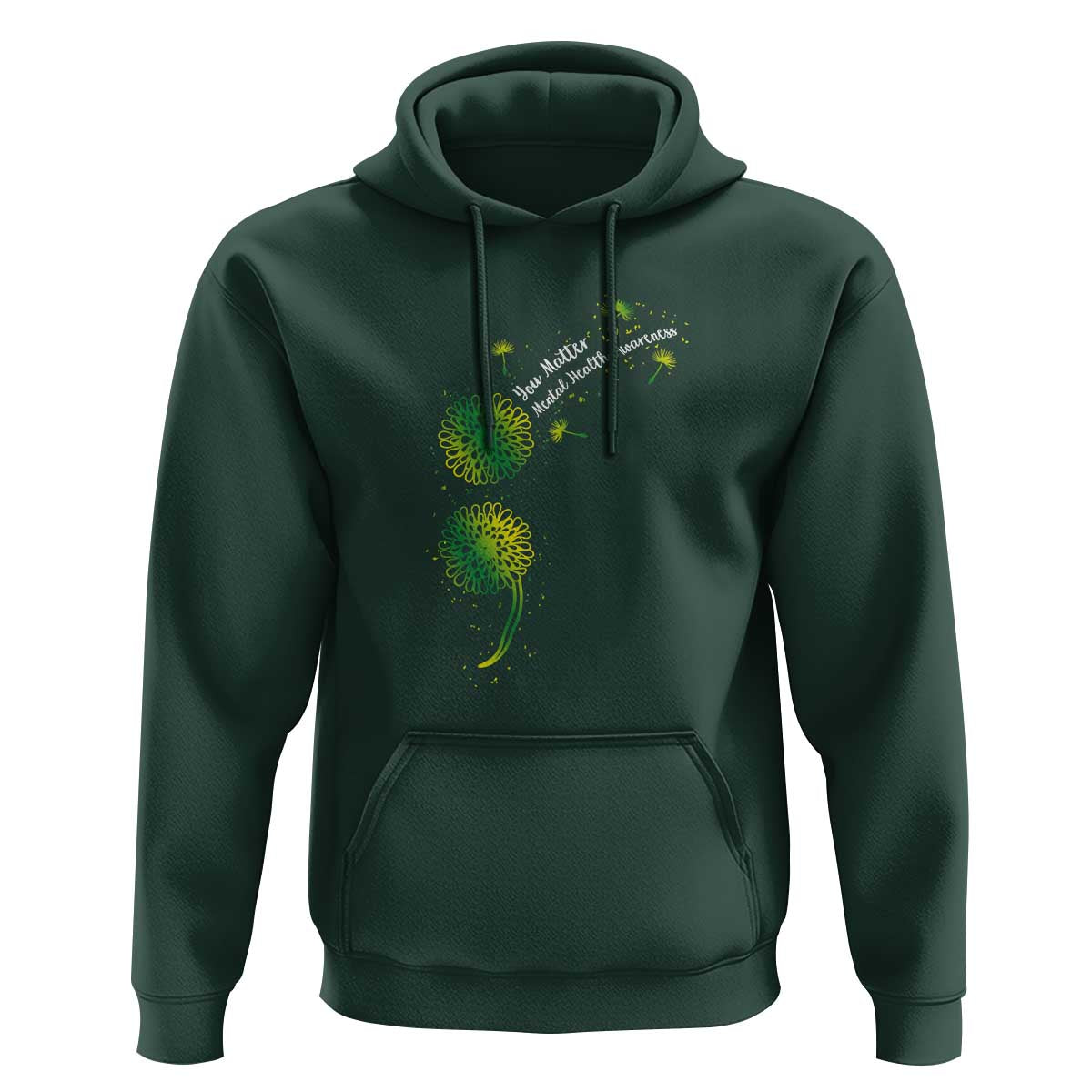 Mental Health Awarenes Hoodie Semicolon Dandelion You Matter