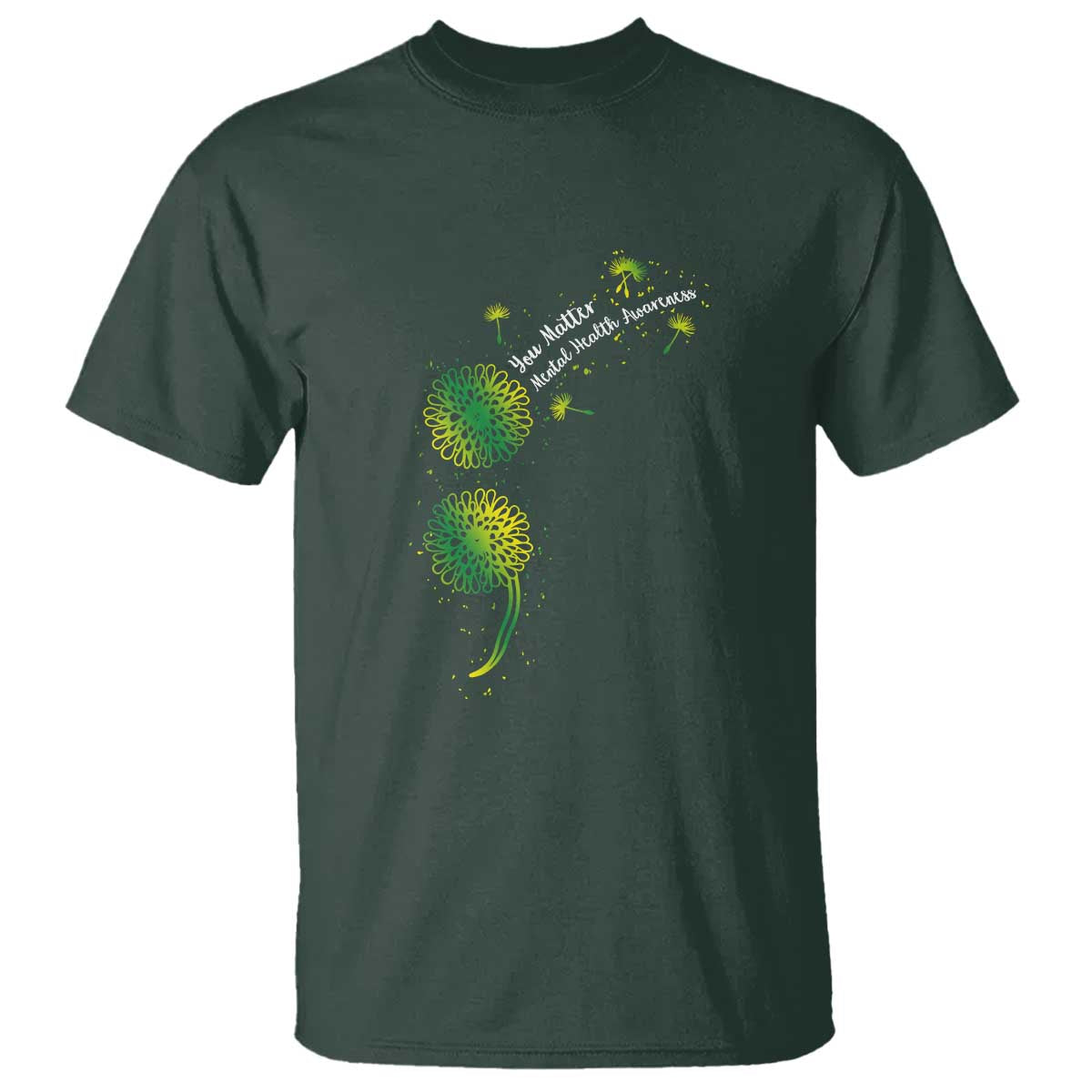 Mental Health Awarenes T Shirt Semicolon Dandelion You Matter