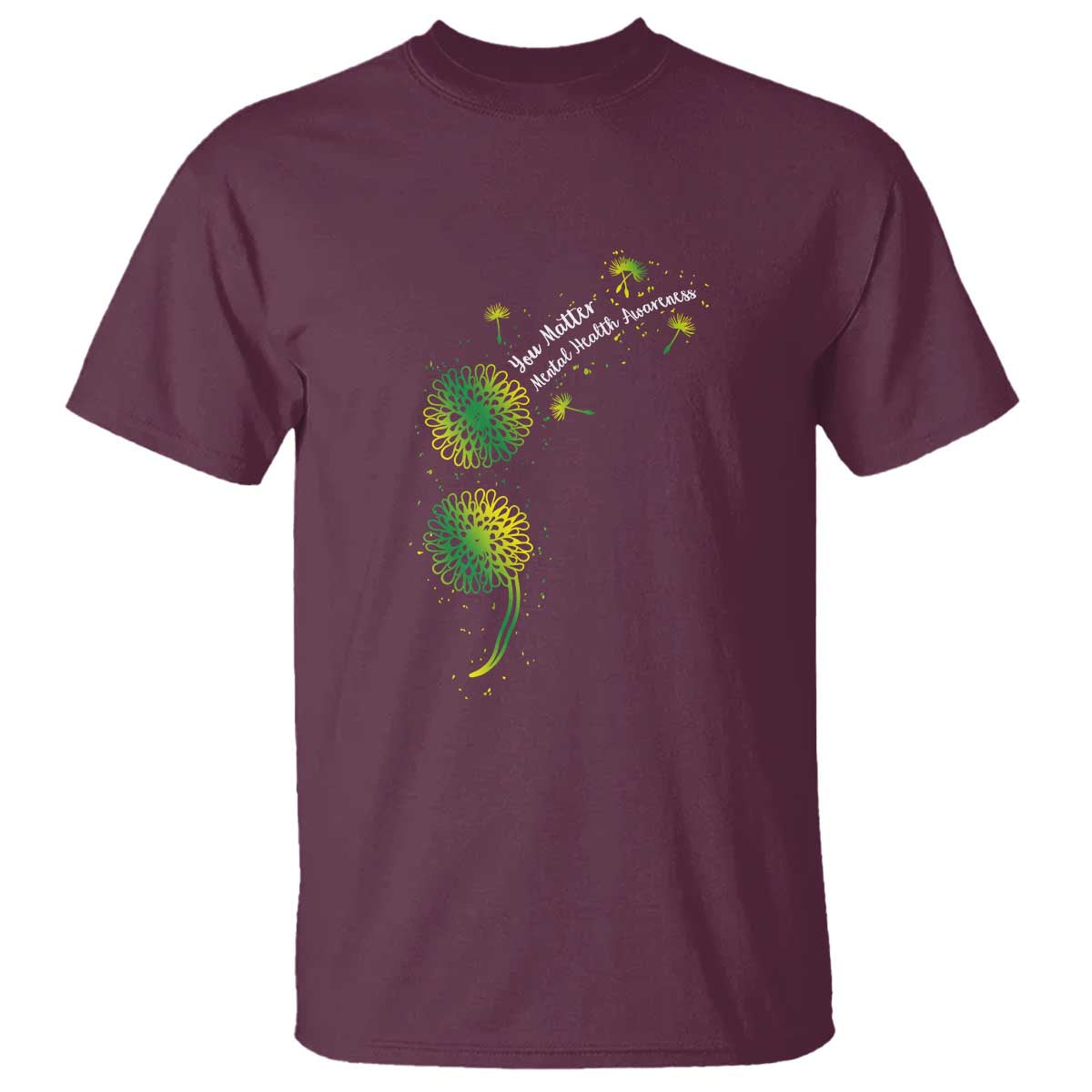 Mental Health Awarenes T Shirt Semicolon Dandelion You Matter