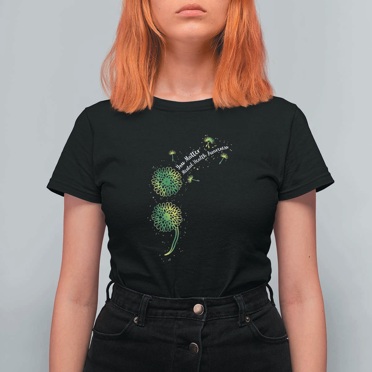 Mental Health Awarenes T Shirt For Women Semicolon Dandelion You Matter