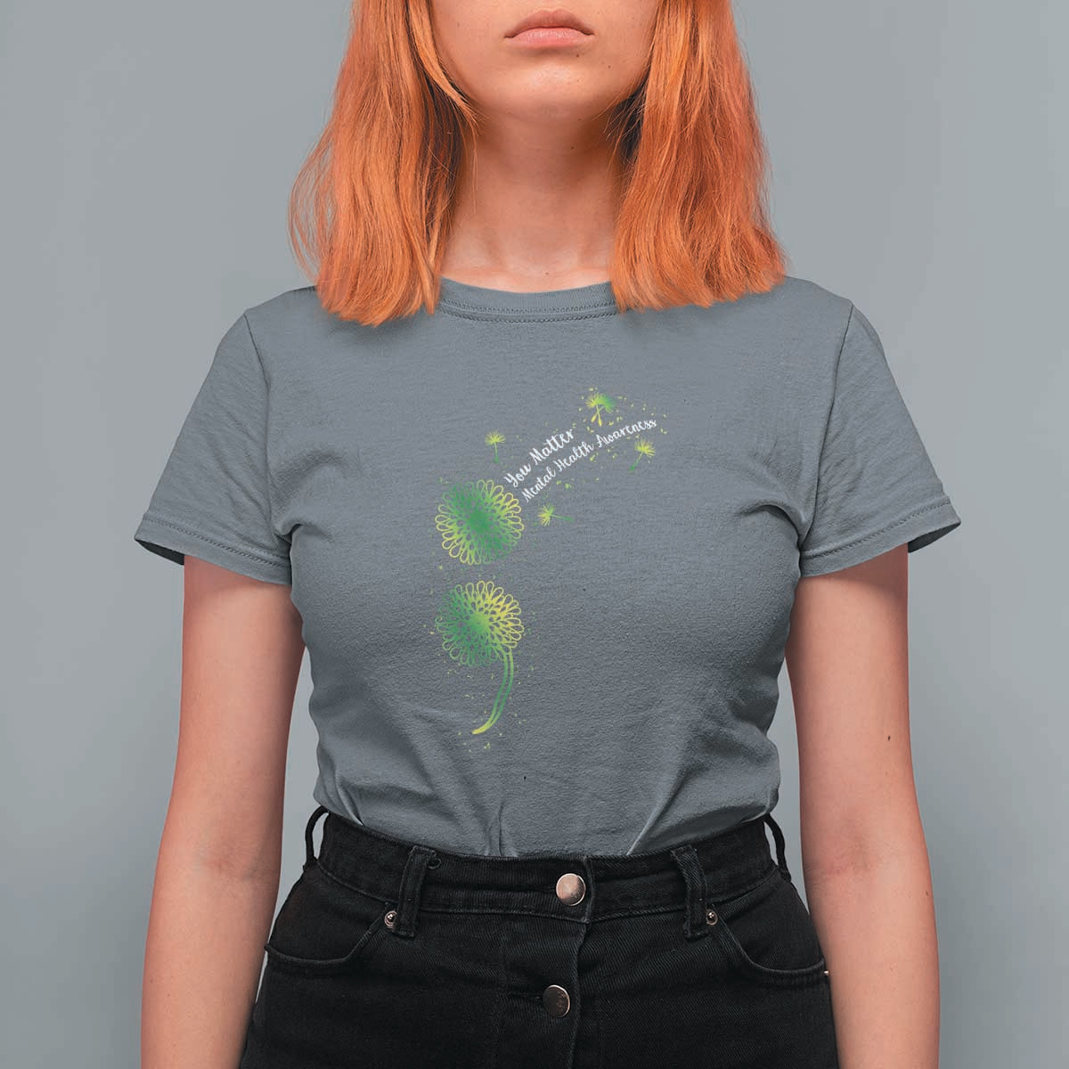 Mental Health Awarenes T Shirt For Women Semicolon Dandelion You Matter