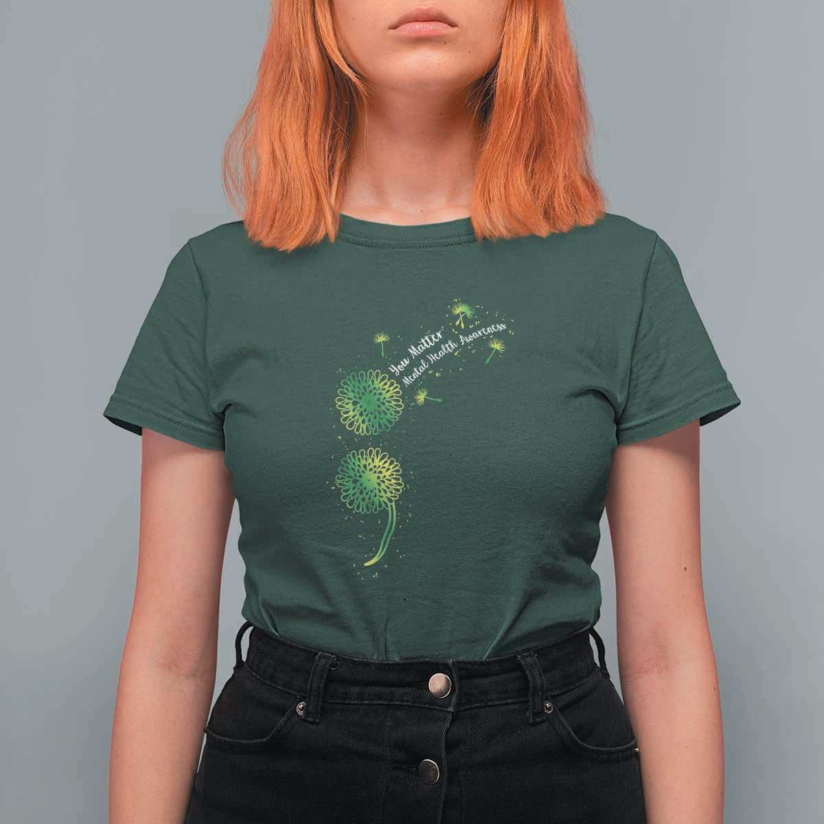 Mental Health Awarenes T Shirt For Women Semicolon Dandelion You Matter