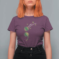 Mental Health Awarenes T Shirt For Women Semicolon Dandelion You Matter