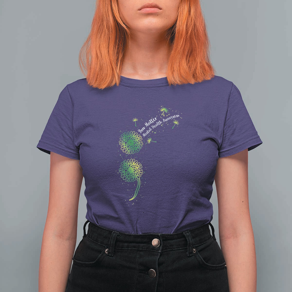 Mental Health Awarenes T Shirt For Women Semicolon Dandelion You Matter