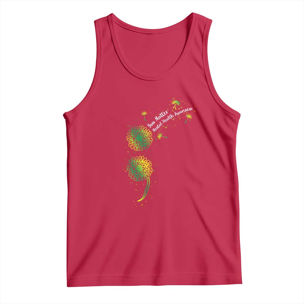 Mental Health Awarenes Tank Top Semicolon Dandelion You Matter