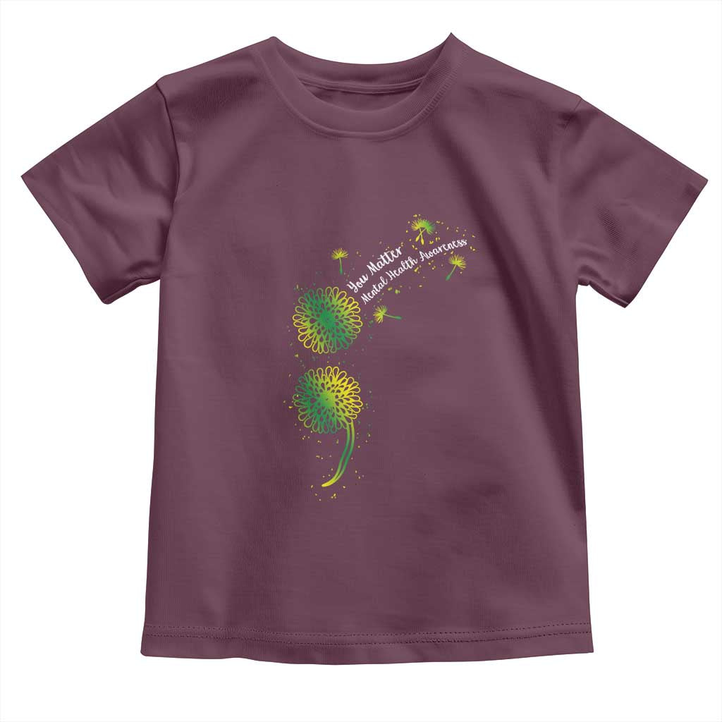 Mental Health Awarenes Toddler T Shirt Semicolon Dandelion You Matter