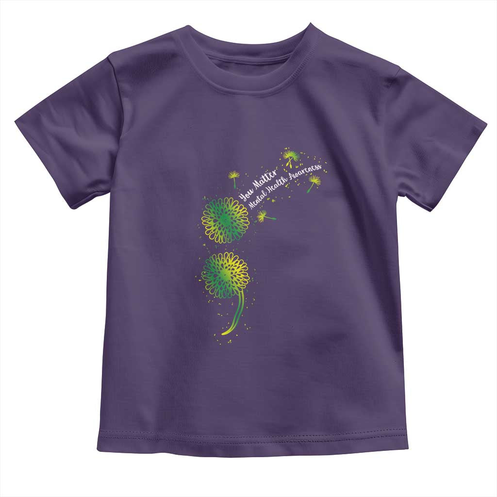 Mental Health Awarenes Toddler T Shirt Semicolon Dandelion You Matter