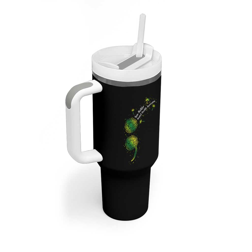 Mental Health Awarenes Tumbler With Handle Semicolon Dandelion You Matter