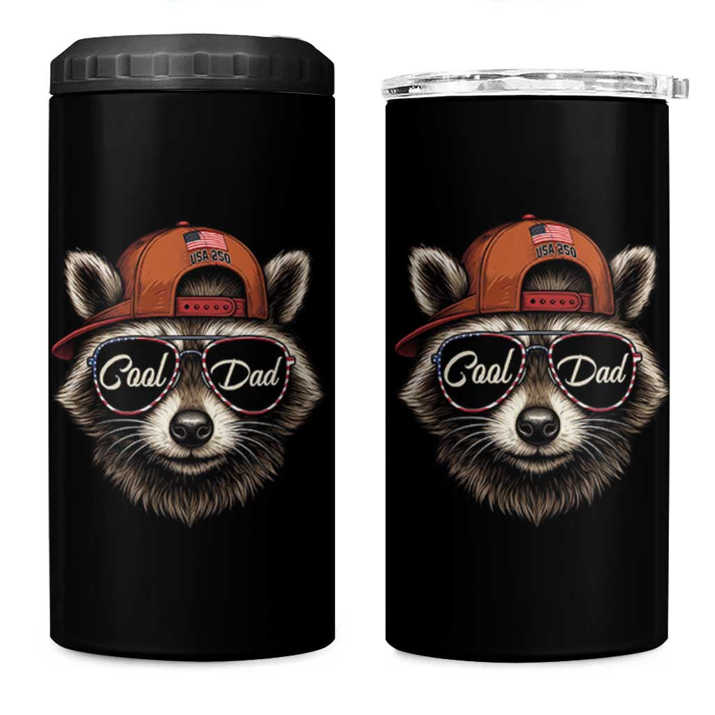 Cool Dad 4 in 1 Can Cooler Tumbler Raccoon Daddy Father's Day Gift