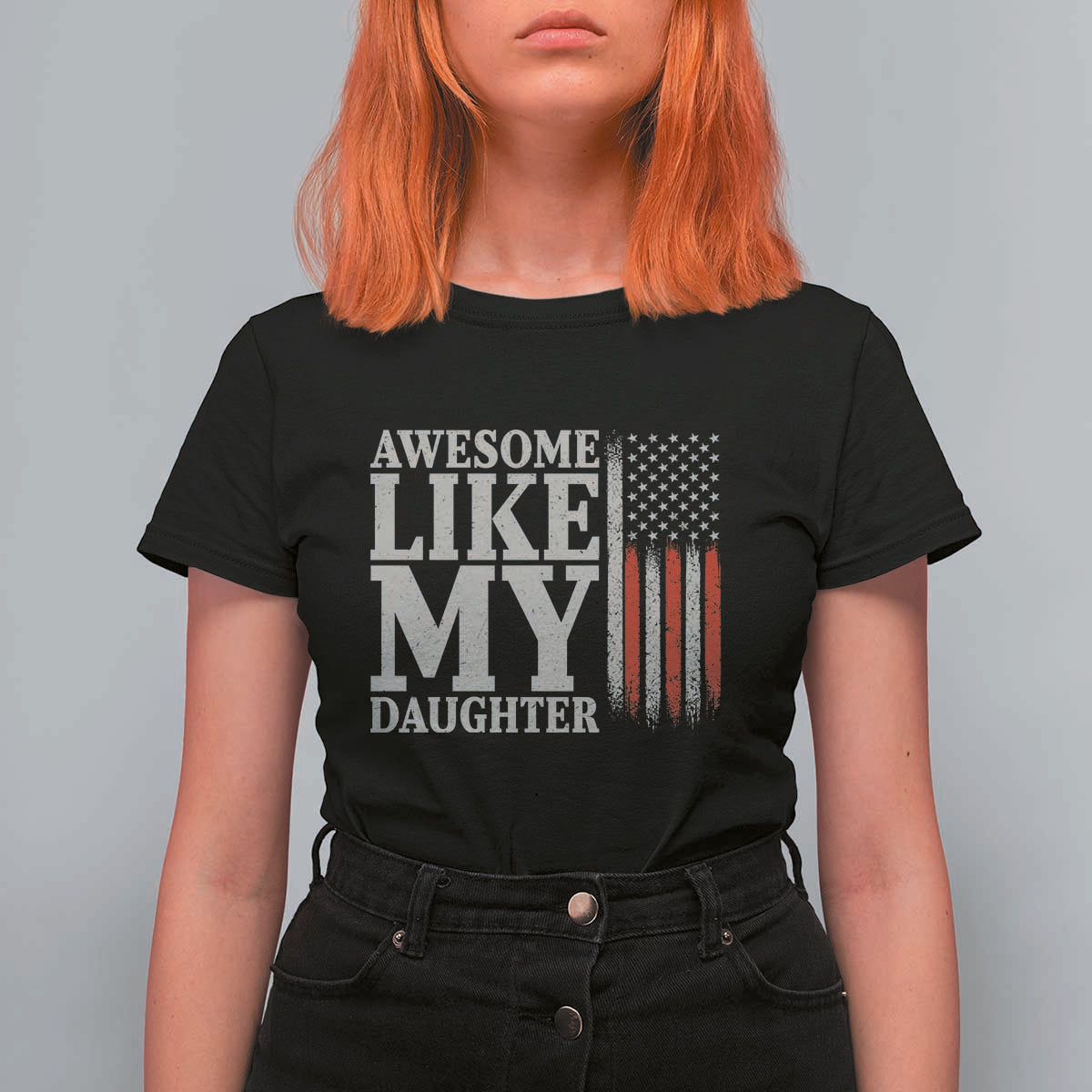 Awesome Like My Daughter T Shirt For Women Funny Dad Fathers Day 4th Of July