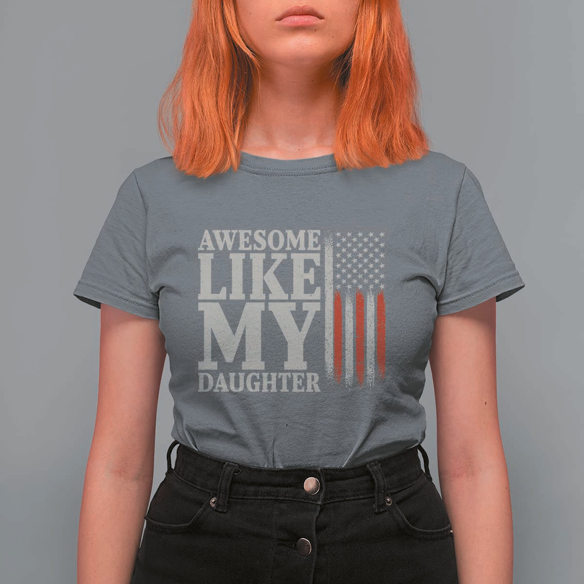 Awesome Like My Daughter T Shirt For Women Funny Dad Fathers Day 4th Of July
