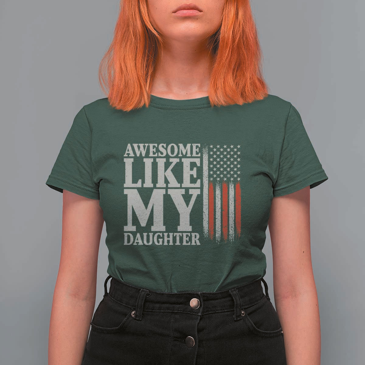 Awesome Like My Daughter T Shirt For Women Funny Dad Fathers Day 4th Of July