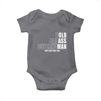 Bold Badass Superhuman Old Ass Man Baby Onesie Funny Grandpa Dad Motivational Quote