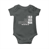 Bold Badass Superhuman Old Ass Man Baby Onesie Funny Grandpa Dad Motivational Quote