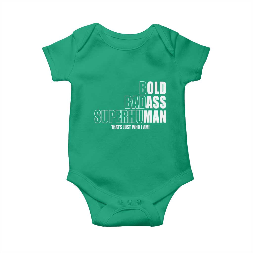 Bold Badass Superhuman Old Ass Man Baby Onesie Funny Grandpa Dad Motivational Quote