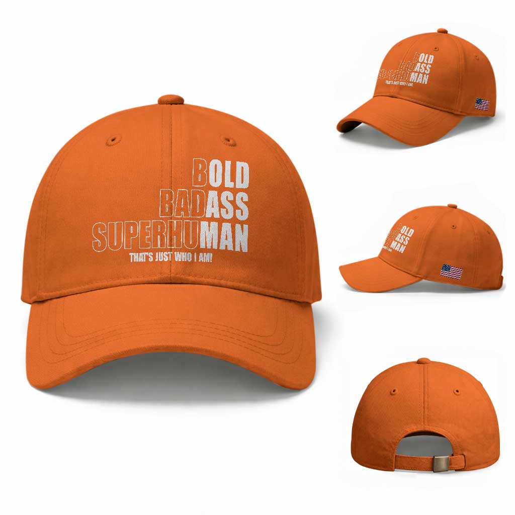 Bold Badass Superhuman Old Ass Man Baseball Cap Funny Grandpa Dad Motivational Quote