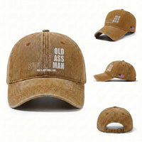 Bold Badass Superhuman Old Ass Man Washed Cotton Baseball Cap Funny Grandpa Dad Motivational Quote