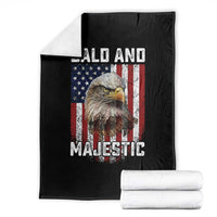 Bald and Majestic Bald Eagle 4th of July Throw Blanket Funny Dad Husband Grandpa Joke