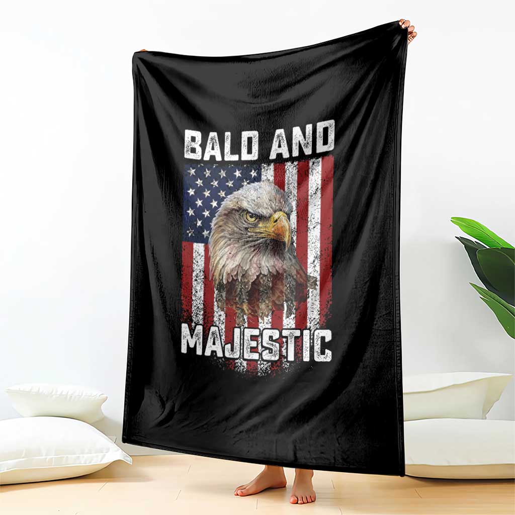 Bald and Majestic Bald Eagle 4th of July Throw Blanket Funny Dad Husband Grandpa Joke