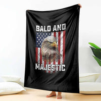 Bald and Majestic Bald Eagle 4th of July Throw Blanket Funny Dad Husband Grandpa Joke