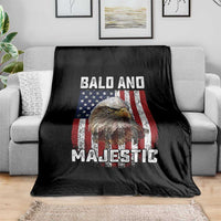 Bald and Majestic Bald Eagle 4th of July Throw Blanket Funny Dad Husband Grandpa Joke