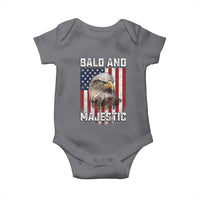 Bald and Majestic Bald Eagle 4th of July Baby Onesie Funny Dad Husband Grandpa Joke