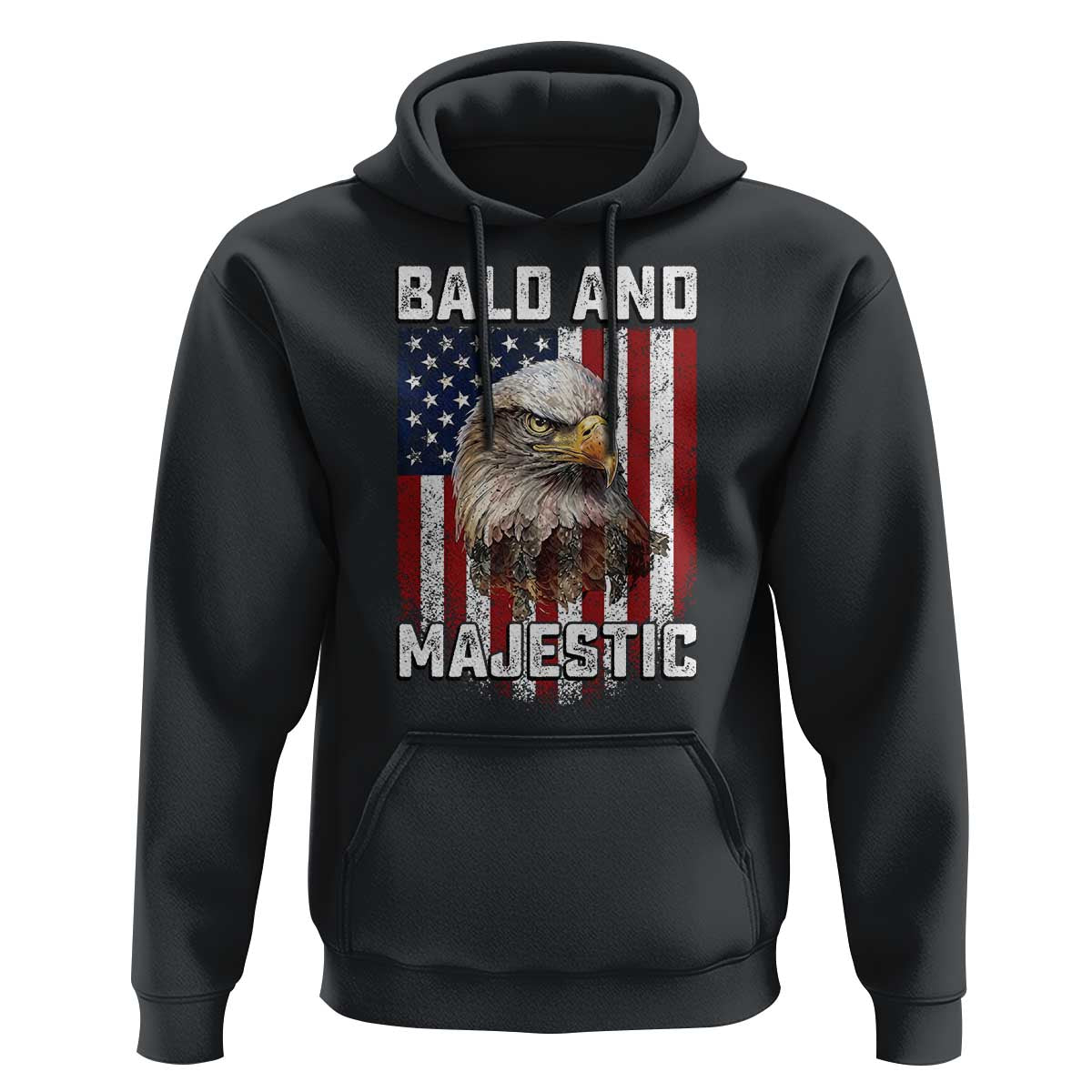 Bald and Majestic Bald Eagle 4th of July Hoodie Funny Dad Husband Grandpa Joke