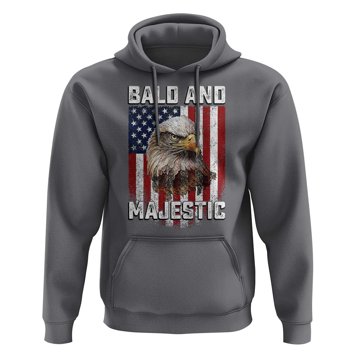 Bald and Majestic Bald Eagle 4th of July Hoodie Funny Dad Husband Grandpa Joke