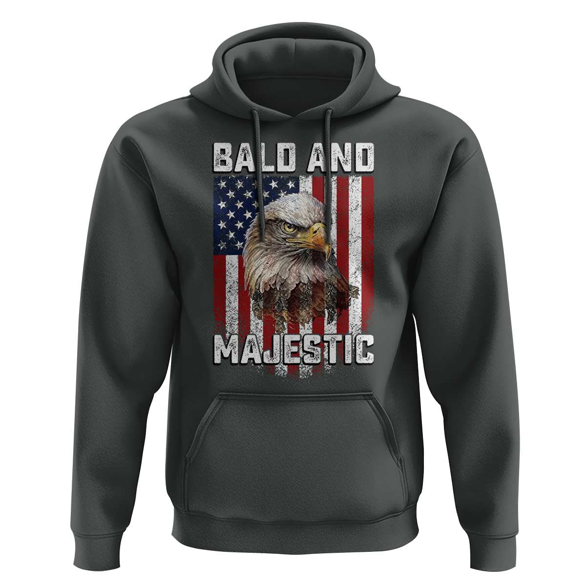 Bald and Majestic Bald Eagle 4th of July Hoodie Funny Dad Husband Grandpa Joke