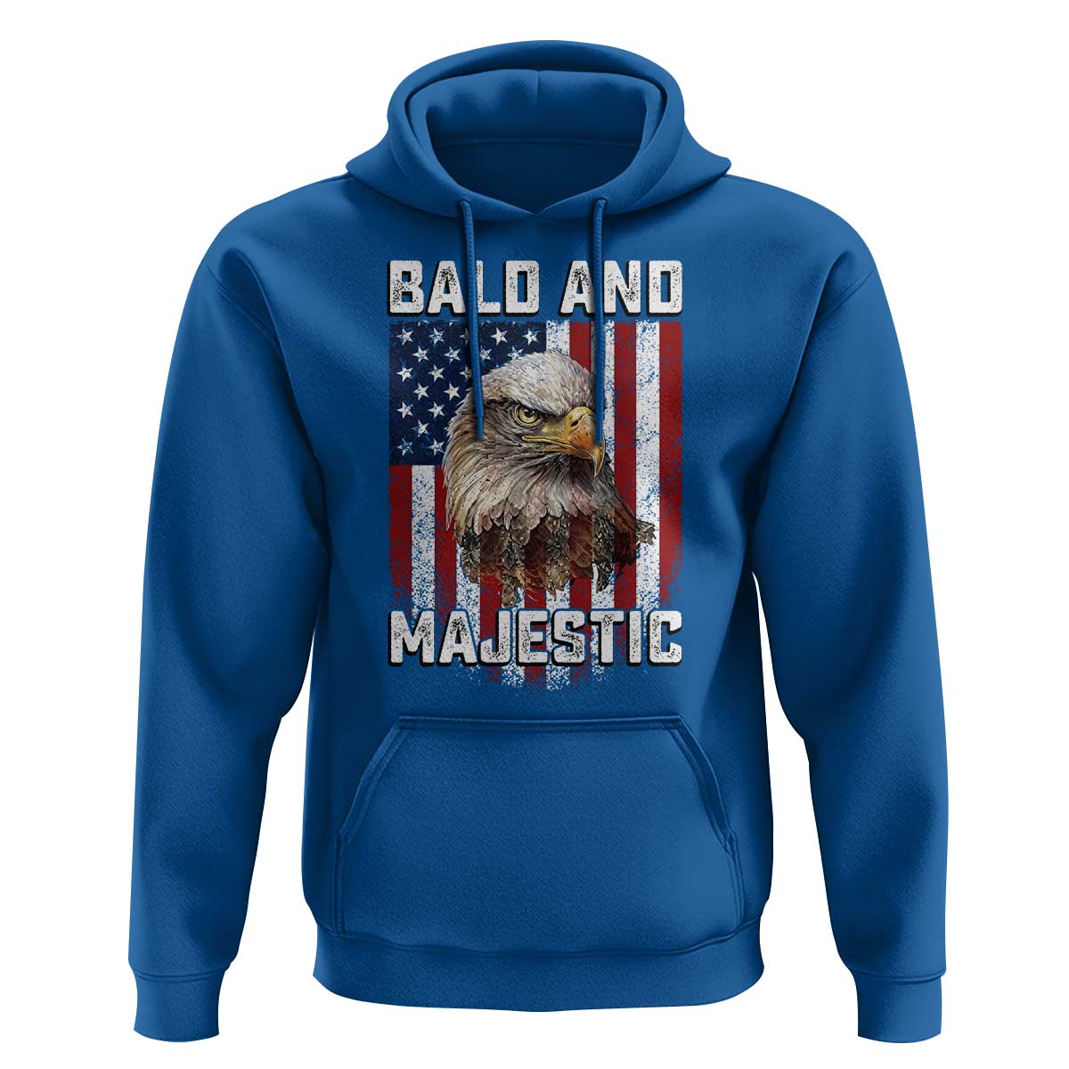 Bald and Majestic Bald Eagle 4th of July Hoodie Funny Dad Husband Grandpa Joke