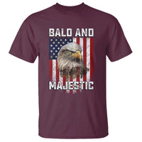 Bald and Majestic Bald Eagle 4th of July T Shirt Funny Dad Husband Grandpa Joke