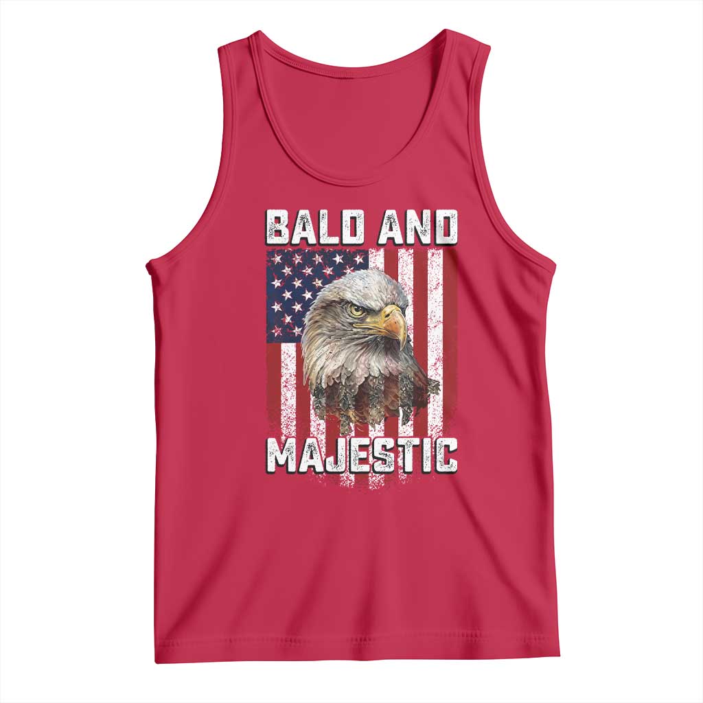 Bald and Majestic Bald Eagle 4th of July Tank Top Funny Dad Husband Grandpa Joke