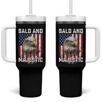 Bald and Majestic Bald Eagle 4th of July Tumbler With Handle Funny Dad Husband Grandpa Joke
