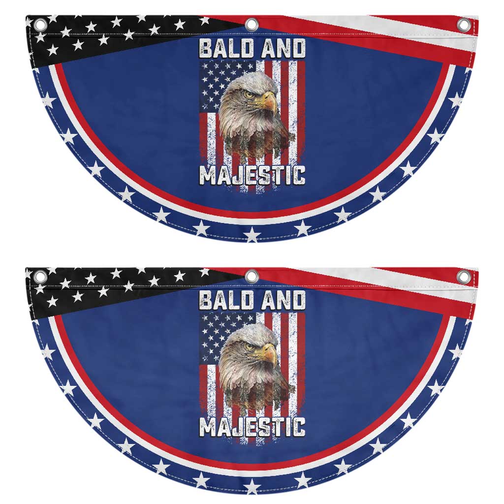 Bald and Majestic Bald Eagle 4th of July Patriotic Fan Flag Funny Dad Husband Grandpa Joke