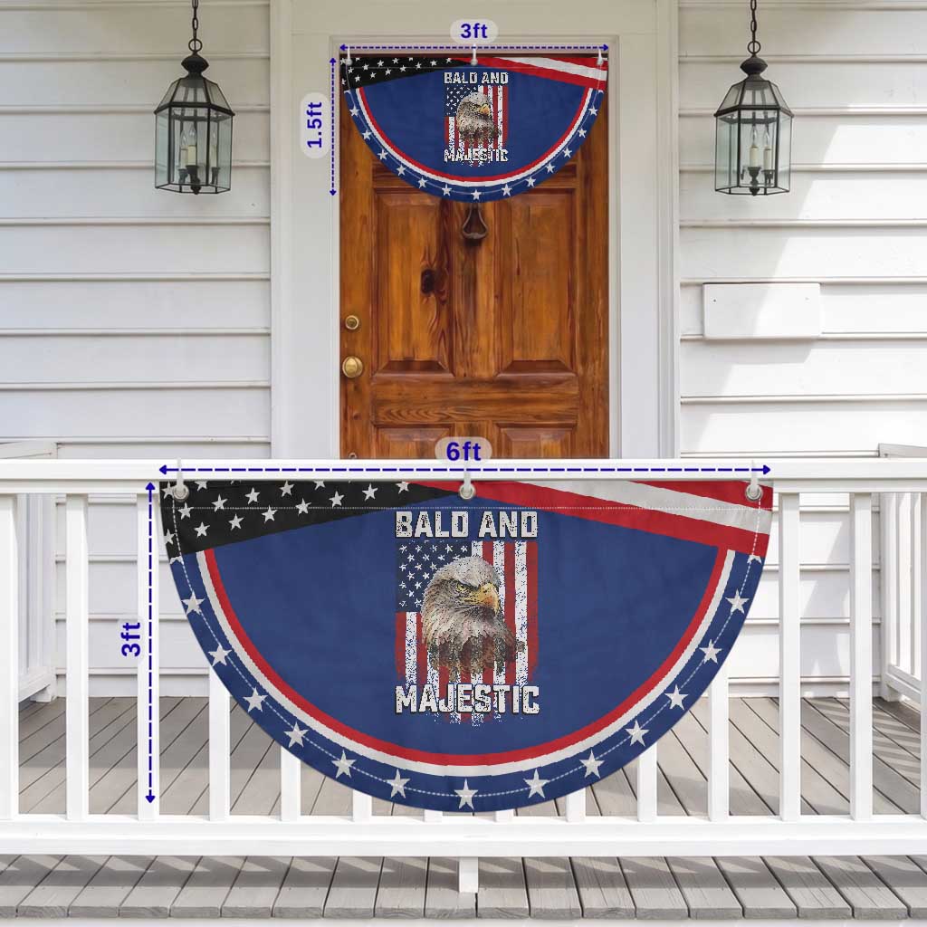 Bald and Majestic Bald Eagle 4th of July Patriotic Fan Flag Funny Dad Husband Grandpa Joke