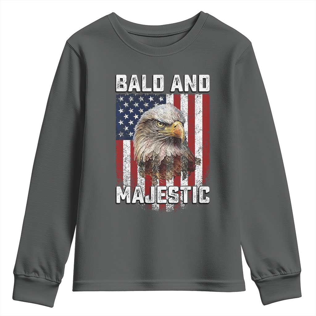 Bald and Majestic Bald Eagle 4th of July Youth Sweatshirt Funny Dad Husband Grandpa Joke