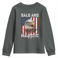 Bald and Majestic Bald Eagle 4th of July Youth Sweatshirt Funny Dad Husband Grandpa Joke