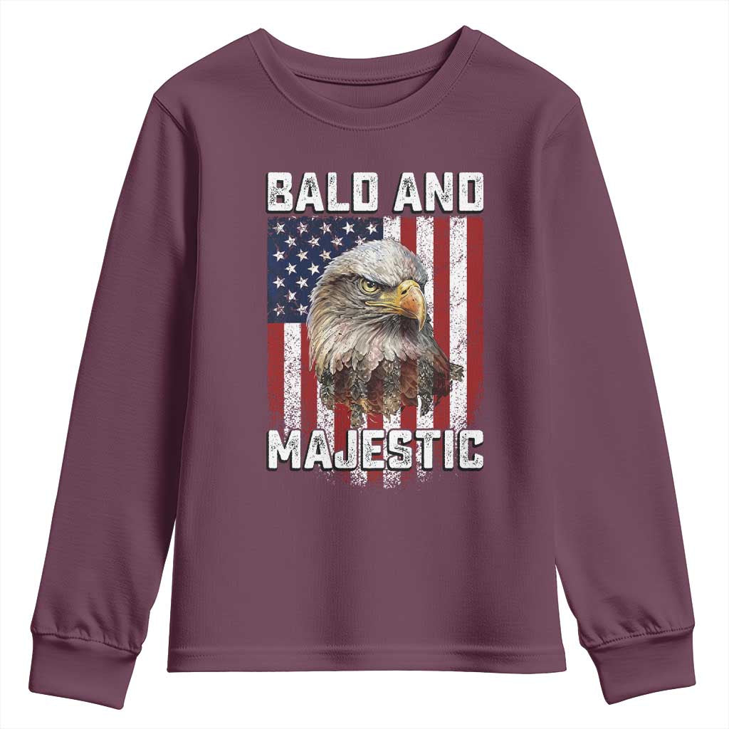 Bald and Majestic Bald Eagle 4th of July Youth Sweatshirt Funny Dad Husband Grandpa Joke