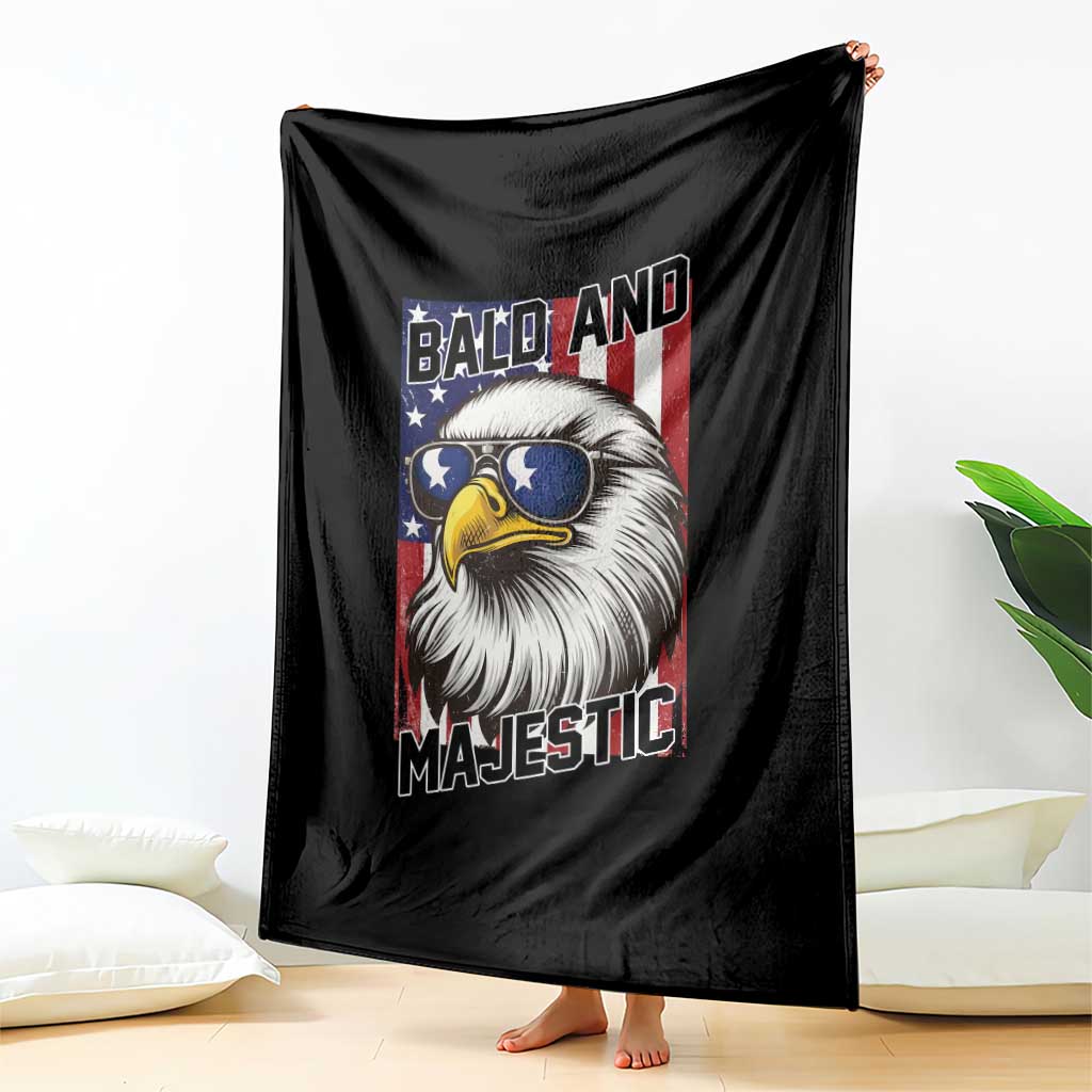 Bald and Majestic Throw Blanket Patriotic Bald Eagle 4th Of July