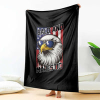 Bald and Majestic Throw Blanket Patriotic Bald Eagle 4th Of July