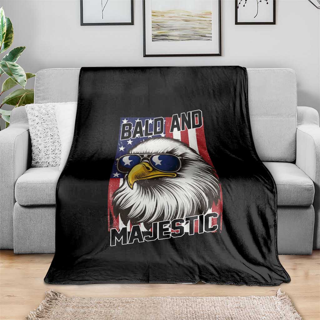 Bald and Majestic Throw Blanket Patriotic Bald Eagle 4th Of July