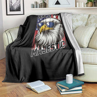 Bald and Majestic Throw Blanket Patriotic Bald Eagle 4th Of July