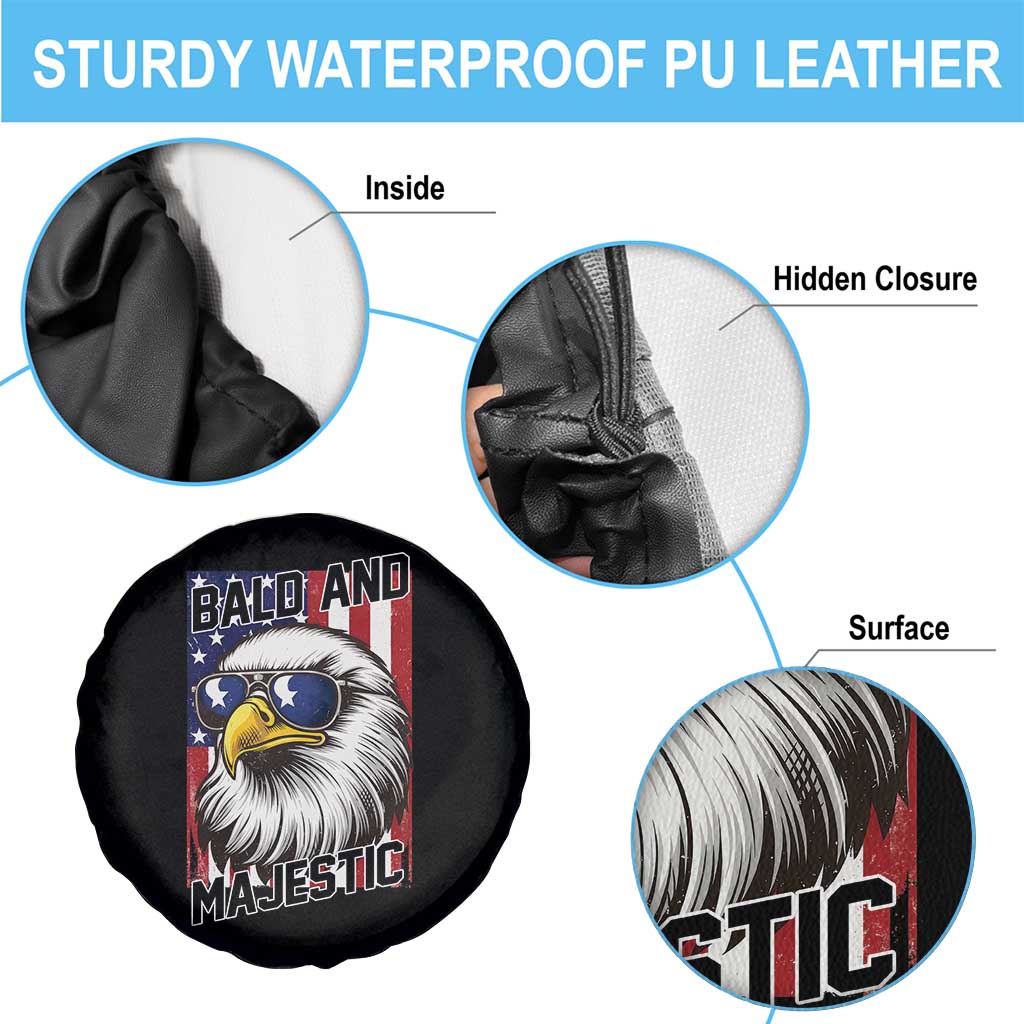 Bald and Majestic Spare Tire Cover Patriotic Bald Eagle 4th Of July